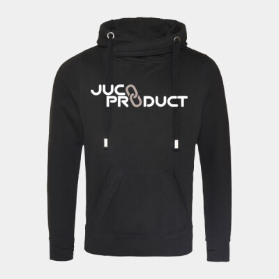 Heavyweight Cross Over Neck Hooded Sweatshirt with custom print Thumbnail