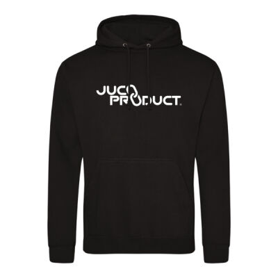 Black Midweight Hooded Sweatshirt with White JucoProduct Print  Thumbnail