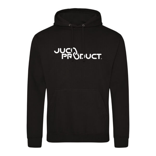 Black Midweight Hooded Sweatshirt with White JucoProduct Print  Thumbnail