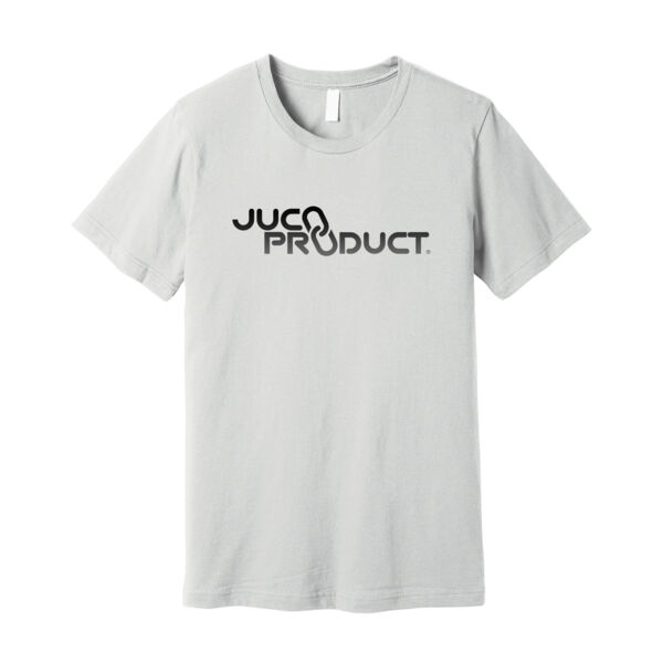 Silver Grey Unisex Jersey Short Sleeve T-Shirt with Black/Grey Gradient JucoProduct Print  Thumbnail