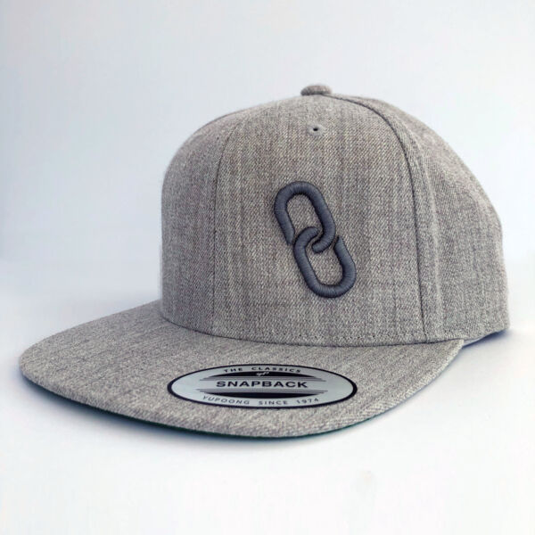 Heathered Flat Bill Snapback Cap with 3D Puff Embroidery Thumbnail