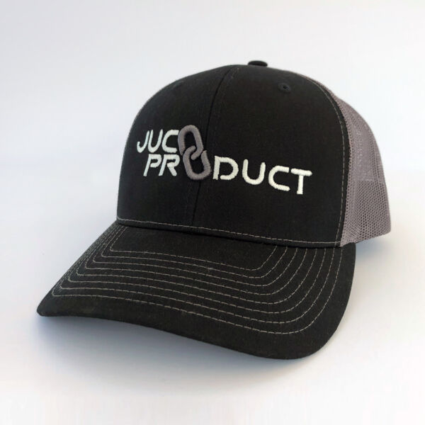 Black & Charcoal Snapback Trucker Cap with White & Charcoal Juco Product Embroidery Thumbnail